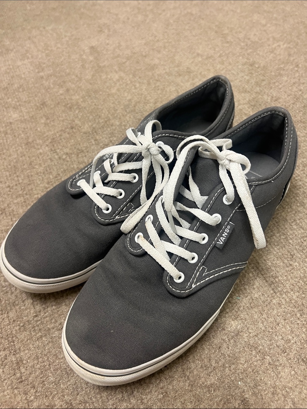 Vans women’s Canvas Low-Top Sneakers - Gray with White Accents